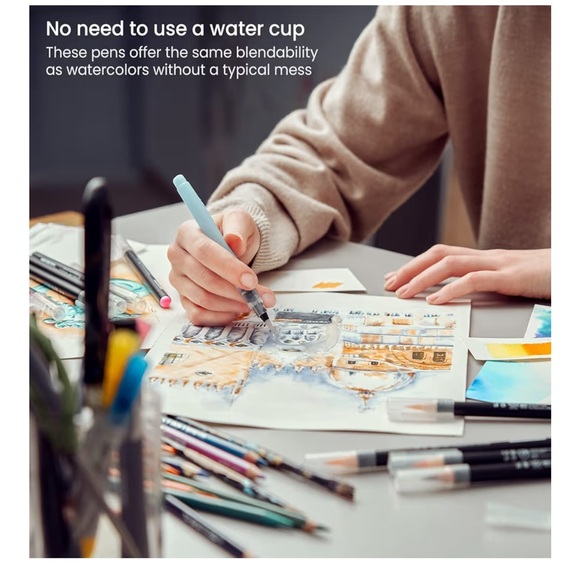 ARTEZA 48 Premium Real Brush Pens Unique Colors/Blendable/Water-Based Ink - Picture 8 of 12